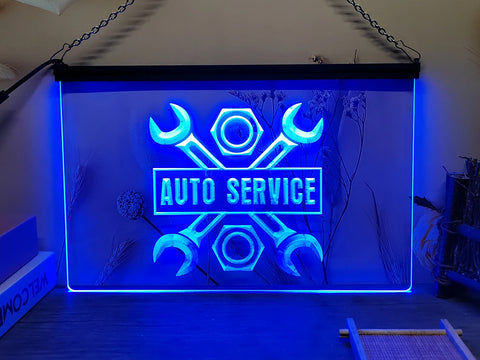 Image of Auto Service Garage Mechanic MOT LED Neon Sign