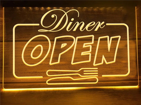 Image of Diner Open Illuminated LED Neon Sign