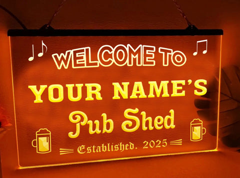 Image of Personalized Pub Shed LED neon sign in orange