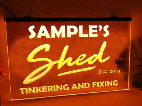 Image of Personalized Shed LED Neon Sign in Orange