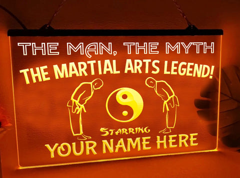 Image of The Martial Arts Legend Personalized Illuminated Sign