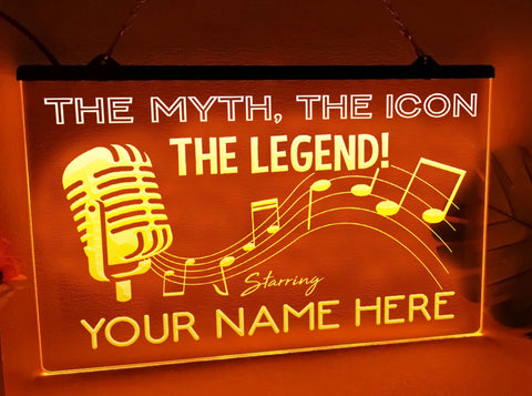 Image of Personalized Singer Legend LED neon sign in orange