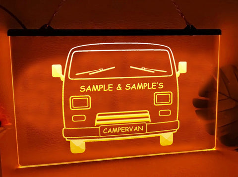 Image of Campervan Personalized Illuminated Sign