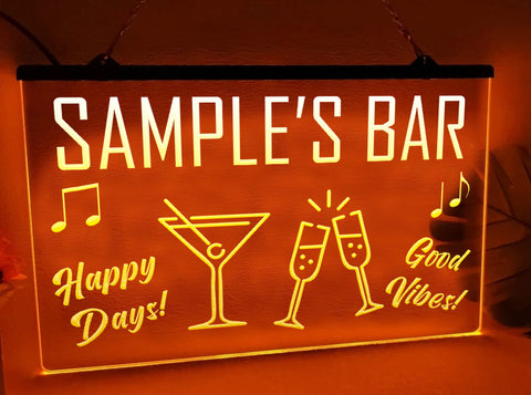 Image of Personalized Happy Days Bar Sign in orange