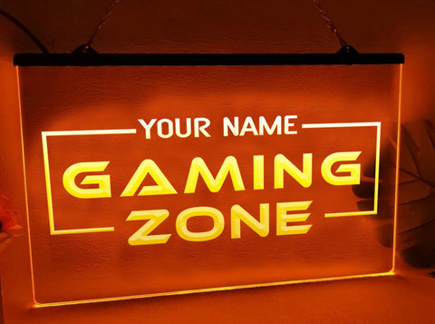 Image of Personalized Gaming Zone LED neon sign in orange