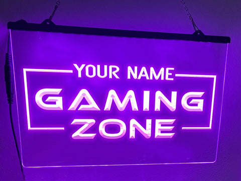 Image of Personalized Gaming Zone LED neon sign in violet
