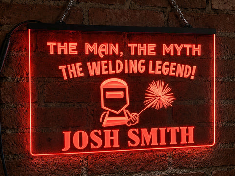 Image of Welding Legend Personalized Illuminated Sign