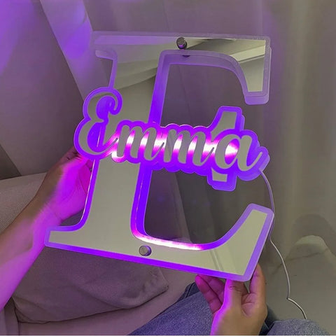 Image of Personalized Name Letter LED Neon Mirror