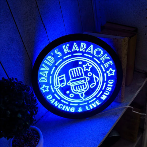 Image of Custom LED Neon Karaoke Sign - Personalized and Color Changing