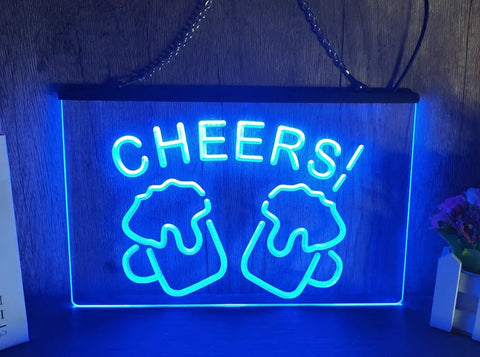 Image of Cheers Beers Illuminated LED Neon Bar Sign