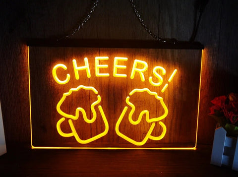 Image of Cheers Beers Illuminated LED Neon Bar Sign