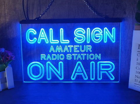 Image of Personalized Amateur Radio Station LED Neon Illuminated Sign