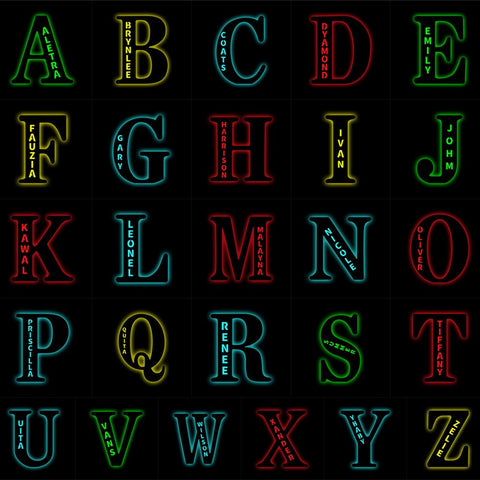 Image of Personalized LED Neon Wooden Night Light Sign