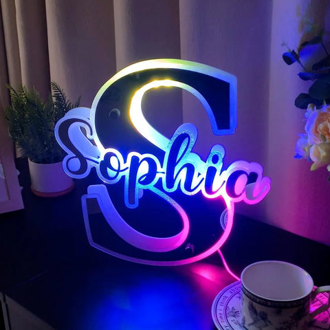 Image of Personalized Name Letter LED Neon Mirror