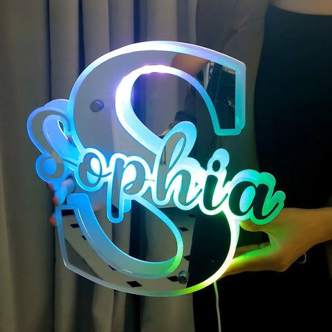Image of Personalized Name Letter LED Neon Mirror