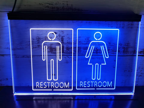 Image of Unisex Men & Women Restrooms Two Tone Illuminated Sign