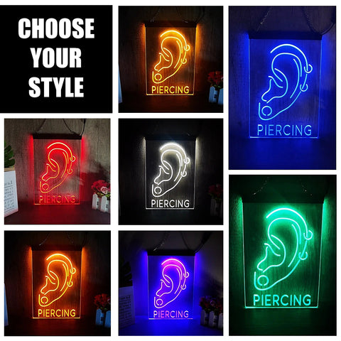 Image of Ear Piercing Illuminated LED Neon Sign