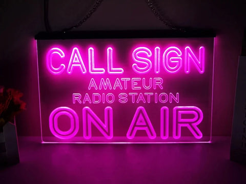 Image of Personalized Amateur Radio Station LED Neon Illuminated Sign