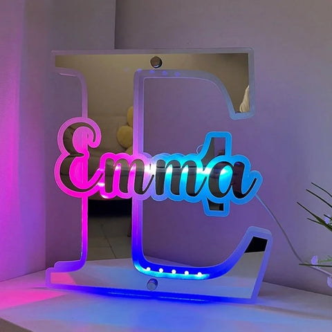 Image of Personalized Name Letter LED Neon Mirror