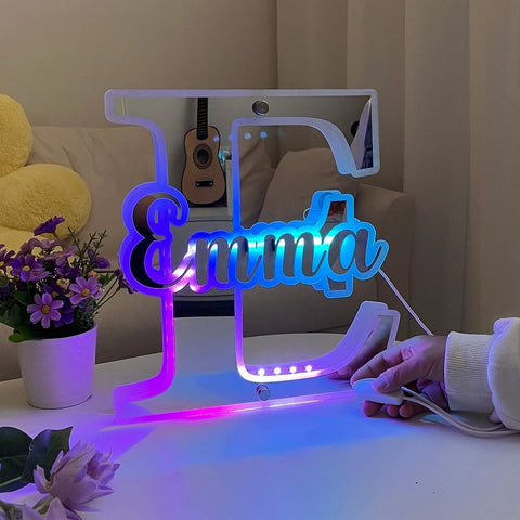 Image of Personalized Name Letter LED Neon Mirror