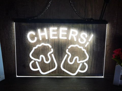Image of Cheers Beers Illuminated LED Neon Bar Sign