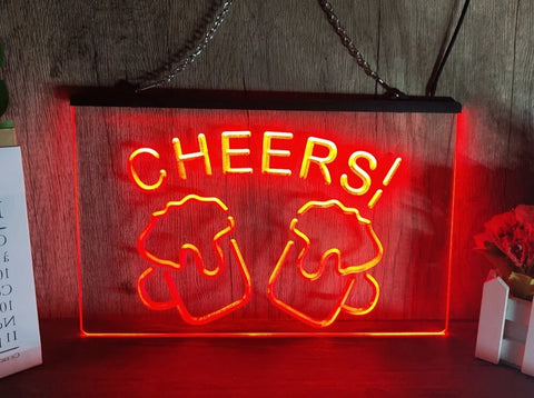 Image of Cheers Beers Illuminated LED Neon Bar Sign