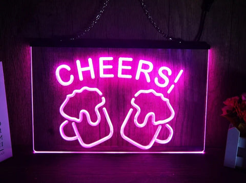Image of Cheers Beers Illuminated LED Neon Bar Sign