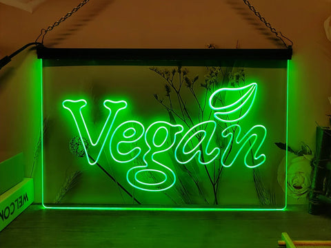 Image of Vegan LED Neon Sign in green