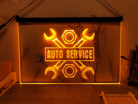 Image of Auto Service Garage Mechanic MOT LED Neon Sign