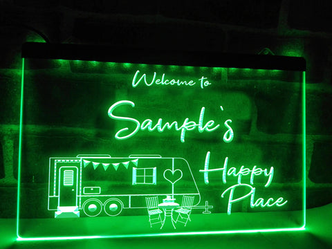 Image of Welcome to My Happy Place Personalized Illuminated Sign