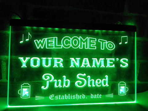 Image of Personalized Pub Shed LED neon sign in green