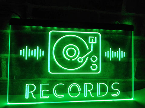 Image of Music Records Illuminated LED Neon Sign