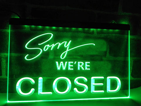 Image of Sorry We're Closed LED Neon Sign in Green