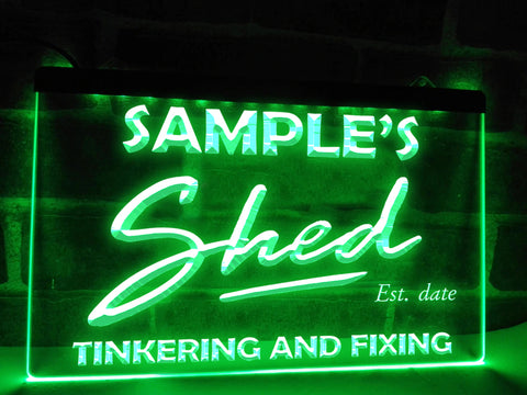 Image of Personalized Shed LED Neon Sign in Green