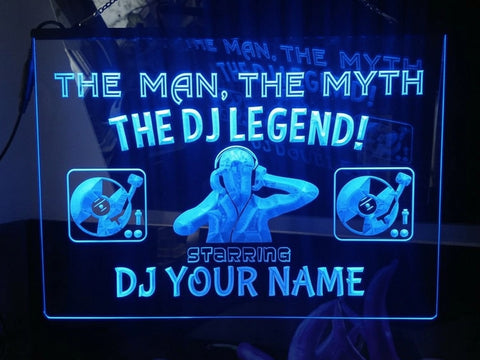 Image of The DJ Legend Personalized Illuminated Sign