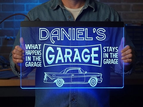 Image of Car Garage Personalized Illuminated LED Neon Sign