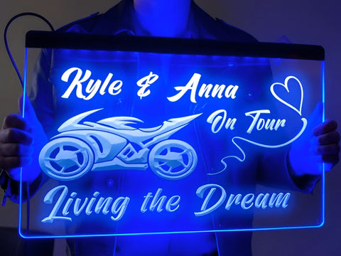 Image of Sports Motorbike on Tour Personalized Illuminated Sign