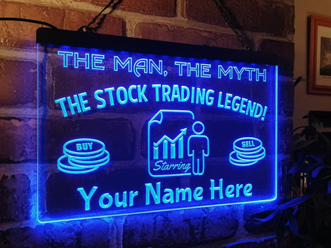 Image of The Stock Trading Legend Personalized Illuminated Sign