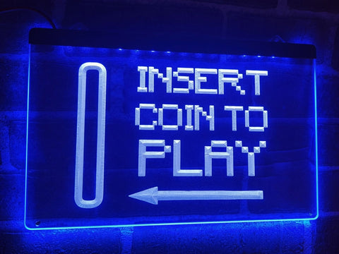 Image of Insert Coin To Play Illuminated Sign