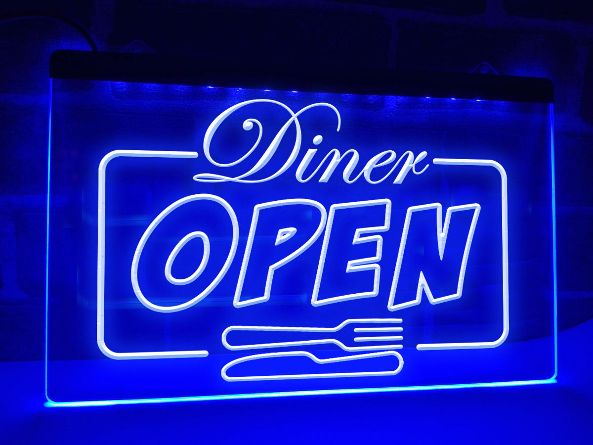 Diner Open Illuminated LED Neon Sign