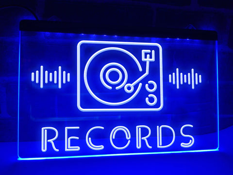 Image of Music Records Illuminated LED Neon Sign