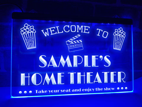 Image of Home Theater Personalized Illuminated LED Neon Sign