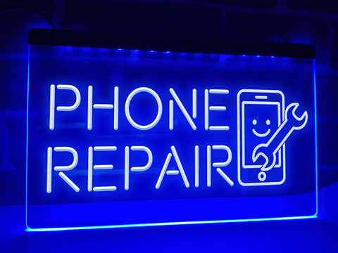 Image of Phone Repair LED Neon Sign in Blue