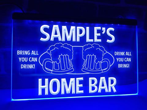 Image of Home Bar Personalized Illuminated LED Neon Sign
