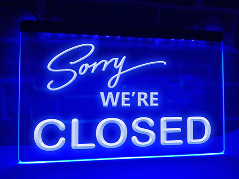 Image of Sorry We're Closed LED Neon Sign in Blue