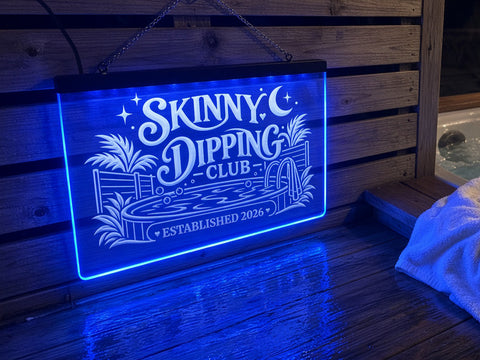 Image of Skinny Dipping Club Personalized Illuminated LED Sign
