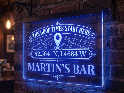 Image of Personalized Coordinates LED Neon Sign