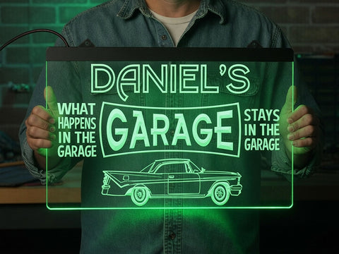 Image of Car Garage Personalized Illuminated LED Neon Sign