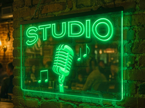 Image of Studio Microphone Illuminated Sign