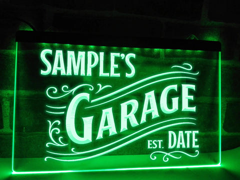 Image of Personalized Garage Illuminated Sign